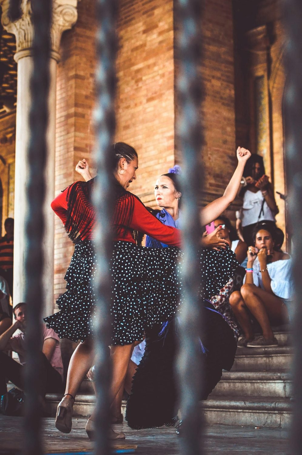 Flamenco dancers performing in Seville, Spain
